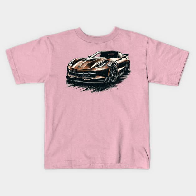 Corvette Kids T-Shirt by Vehicles-Art